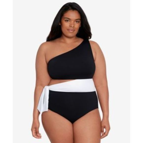 Ralph Lauren Other - NWT Ralph Lauren Plus Size Bel Air Cut Out One Shoulder One Piece Swimsuit Black